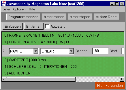 Java GUI Stepper Motor Sequencer